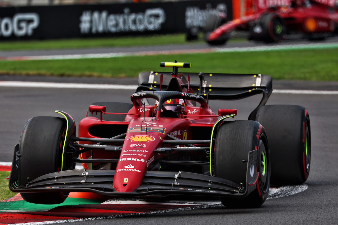 GP CITTA DEL MESSICO, Carlos Sainz Jr (ESP) Ferrari F1-75.
30.10.2022. Formula 1 World Championship, Rd 20, Mexican Grand Prix, Mexico City, Mexico, Gara Day.
 - www.xpbimages.com, EMail: requests@xpbimages.com © Copyright: Coates / XPB Images