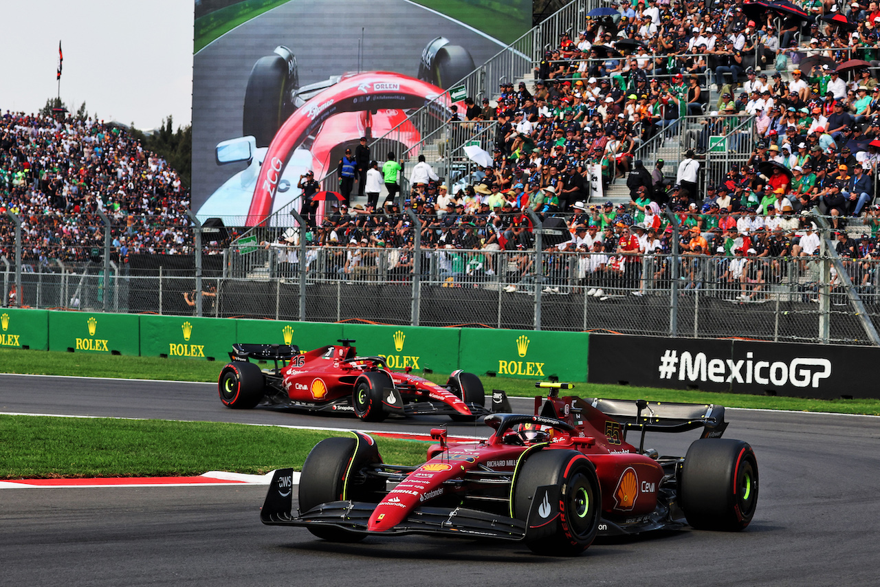 GP CITTA DEL MESSICO, Carlos Sainz Jr (ESP) Ferrari F1-75.
30.10.2022. Formula 1 World Championship, Rd 20, Mexican Grand Prix, Mexico City, Mexico, Gara Day.
- www.xpbimages.com, EMail: requests@xpbimages.com © Copyright: Bearne / XPB Images