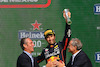 GP CITTA DEL MESSICO, Carlos Slim Domit (MEX) Chairman of America Movil with 3rd place Sergio Perez (MEX) Red Bull Racing.
30.10.2022. Formula 1 World Championship, Rd 20, Mexican Grand Prix, Mexico City, Mexico, Gara Day.
- www.xpbimages.com, EMail: requests@xpbimages.com © Copyright: Batchelor / XPB Images