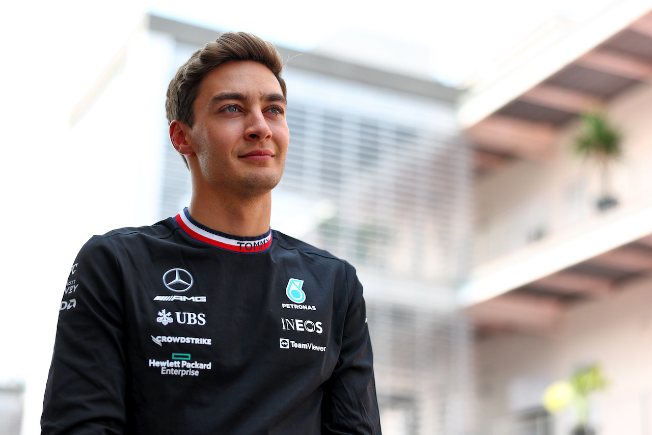 GP CITTA DEL MESSICO, George Russell (GBR) Mercedes AMG F1.
27.10.2022. Formula 1 World Championship, Rd 20, Mexican Grand Prix, Mexico City, Mexico, Preparation Day.
 - www.xpbimages.com, EMail: requests@xpbimages.com © Copyright: Coates / XPB Images