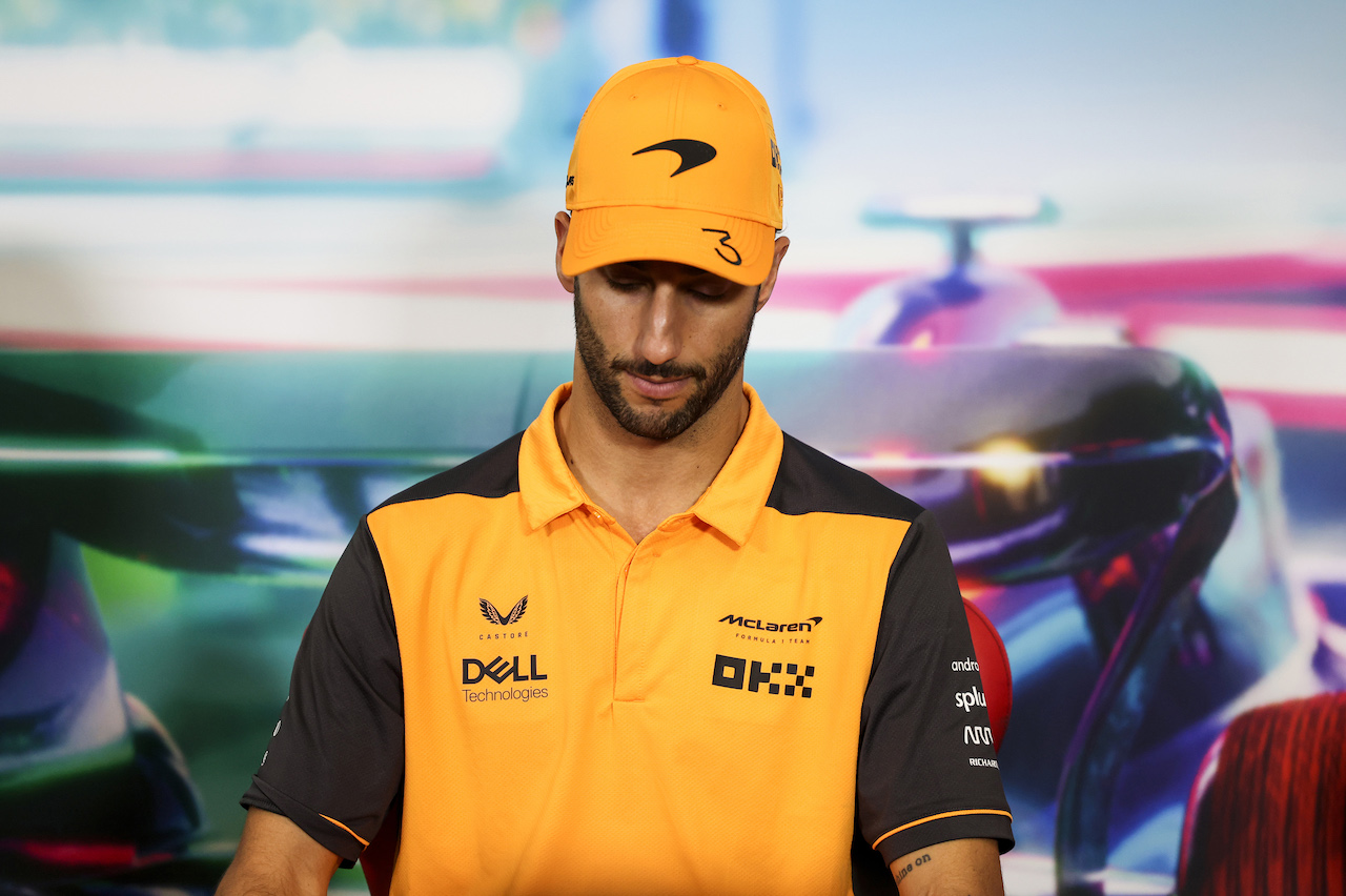 GP CITTA DEL MESSICO, Daniel Ricciardo (AUS) McLaren in the FIA Press Conference.
27.10.2022. Formula 1 World Championship, Rd 20, Mexican Grand Prix, Mexico City, Mexico, Preparation Day.
- www.xpbimages.com, EMail: requests@xpbimages.com © Copyright: XPB Images