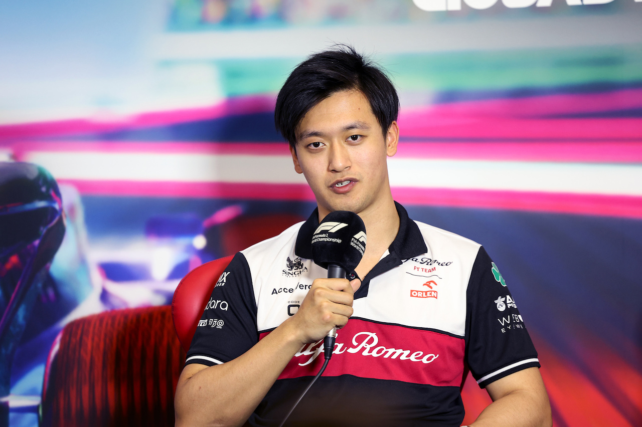 GP CITTA DEL MESSICO, Guanyu Zhou (CHN) Alfa Romeo F1 Team in the FIA Press Conference.
27.10.2022. Formula 1 World Championship, Rd 20, Mexican Grand Prix, Mexico City, Mexico, Preparation Day.
- www.xpbimages.com, EMail: requests@xpbimages.com © Copyright: XPB Images