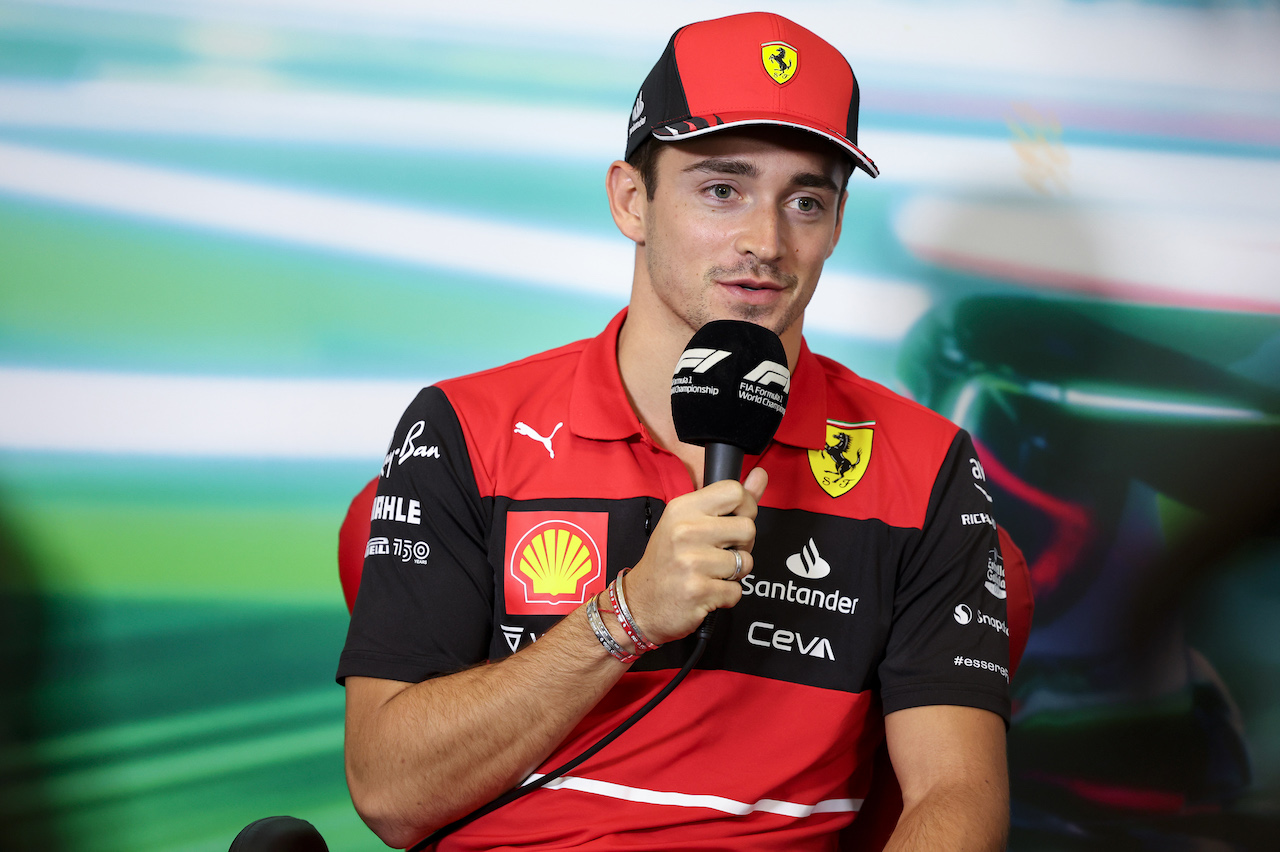 GP CITTA DEL MESSICO, Charles Leclerc (MON) Ferrari in the FIA Press Conference.
27.10.2022. Formula 1 World Championship, Rd 20, Mexican Grand Prix, Mexico City, Mexico, Preparation Day.
- www.xpbimages.com, EMail: requests@xpbimages.com © Copyright: XPB Images