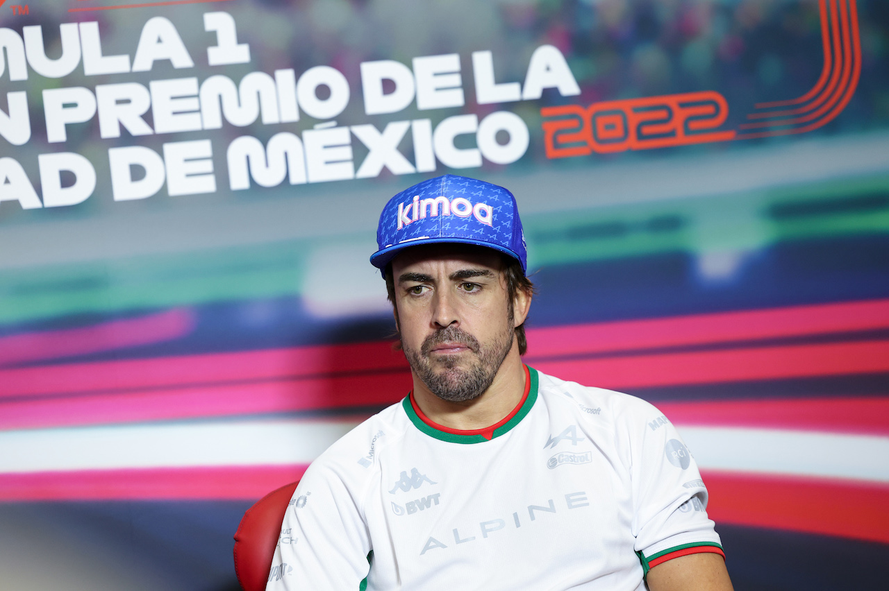 GP CITTA DEL MESSICO, Fernando Alonso (ESP) Alpine F1 Team F1 in the FIA Press Conference.
27.10.2022. Formula 1 World Championship, Rd 20, Mexican Grand Prix, Mexico City, Mexico, Preparation Day.
- www.xpbimages.com, EMail: requests@xpbimages.com © Copyright: XPB Images