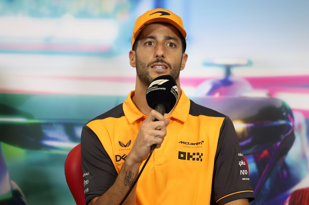 GP CITTA DEL MESSICO, Daniel Ricciardo (AUS) McLaren, in the FIA Press Conference.
27.10.2022. Formula 1 World Championship, Rd 20, Mexican Grand Prix, Mexico City, Mexico, Preparation Day.
- www.xpbimages.com, EMail: requests@xpbimages.com © Copyright: XPB Images
