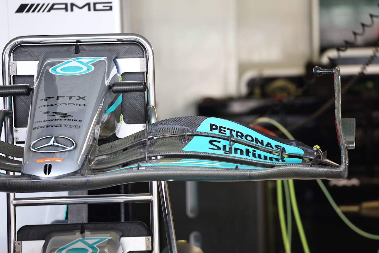 GP CITTA DEL MESSICO, Mercedes front wing.
27.10.2022. Formula 1 World Championship, Rd 20, Mexican Grand Prix, Mexico City, Mexico, Preparation Day.
- www.xpbimages.com, EMail: requests@xpbimages.com © Copyright: Batchelor / XPB Images