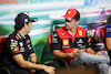 GP CITTA DEL MESSICO, (L to R): Sergio Perez (MEX) Red Bull Racing e Charles Leclerc (MON) Ferrari in the FIA Press Conference.
27.10.2022. Formula 1 World Championship, Rd 20, Mexican Grand Prix, Mexico City, Mexico, Preparation Day.
- www.xpbimages.com, EMail: requests@xpbimages.com © Copyright: XPB Images