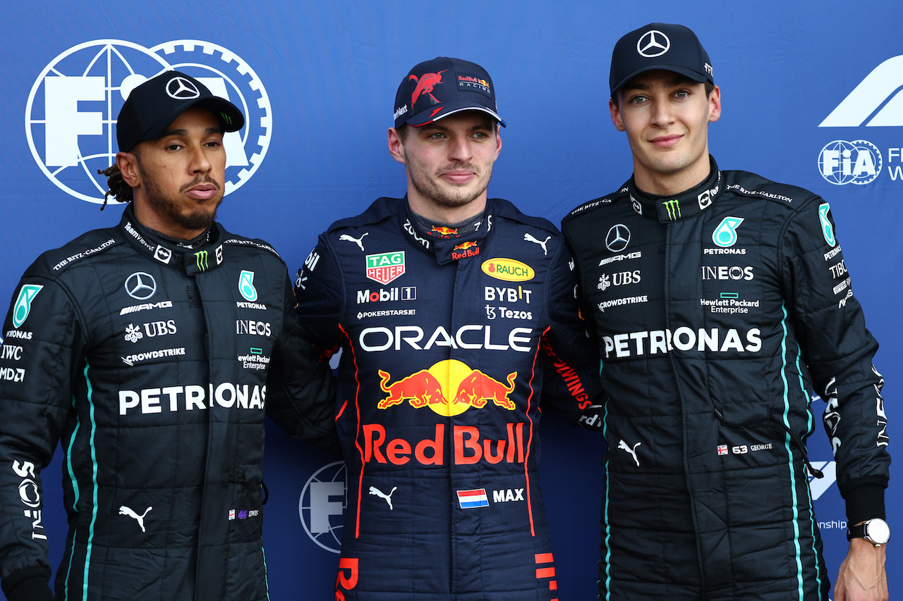 GP CITTA DEL MESSICO, Pole position for Max Verstappen (NLD) Red Bull Racing 2nd for George Russell (GBR) Mercedes AMG F1 e 3rd Lewis Hamilton (GBR) Mercedes AMG F1.
29.10.2022. Formula 1 World Championship, Rd 20, Mexican Grand Prix, Mexico City, Mexico, Qualifiche Day.
- www.xpbimages.com, EMail: requests@xpbimages.com ¬© Copyright: Batchelor / XPB Images
