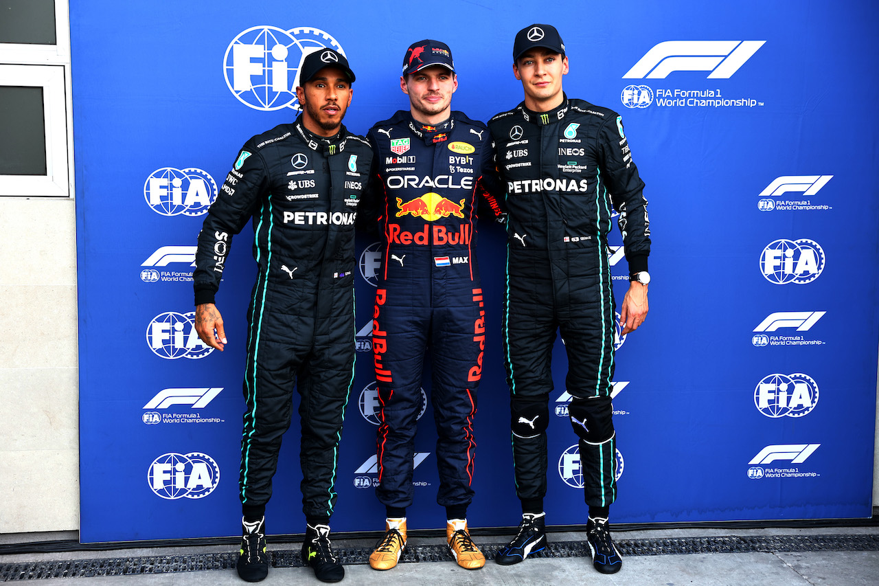 GP CITTA DEL MESSICO, Pole position for Max Verstappen (NLD) Red Bull Racing 2nd for George Russell (GBR) Mercedes AMG F1 e 3rd Lewis Hamilton (GBR) Mercedes AMG F1.
29.10.2022. Formula 1 World Championship, Rd 20, Mexican Grand Prix, Mexico City, Mexico, Qualifiche Day.
- www.xpbimages.com, EMail: requests@xpbimages.com ¬© Copyright: Batchelor / XPB Images
