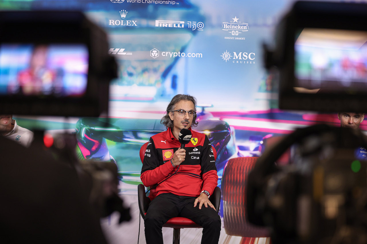 GP CITTA DEL MESSICO, Laurent Mekies (FRA) Ferrari Sporting Director, in the FIA Press Conference.
29.10.2022. Formula 1 World Championship, Rd 20, Mexican Grand Prix, Mexico City, Mexico, Qualifiche Day.
- www.xpbimages.com, EMail: requests@xpbimages.com © Copyright: XPB Images