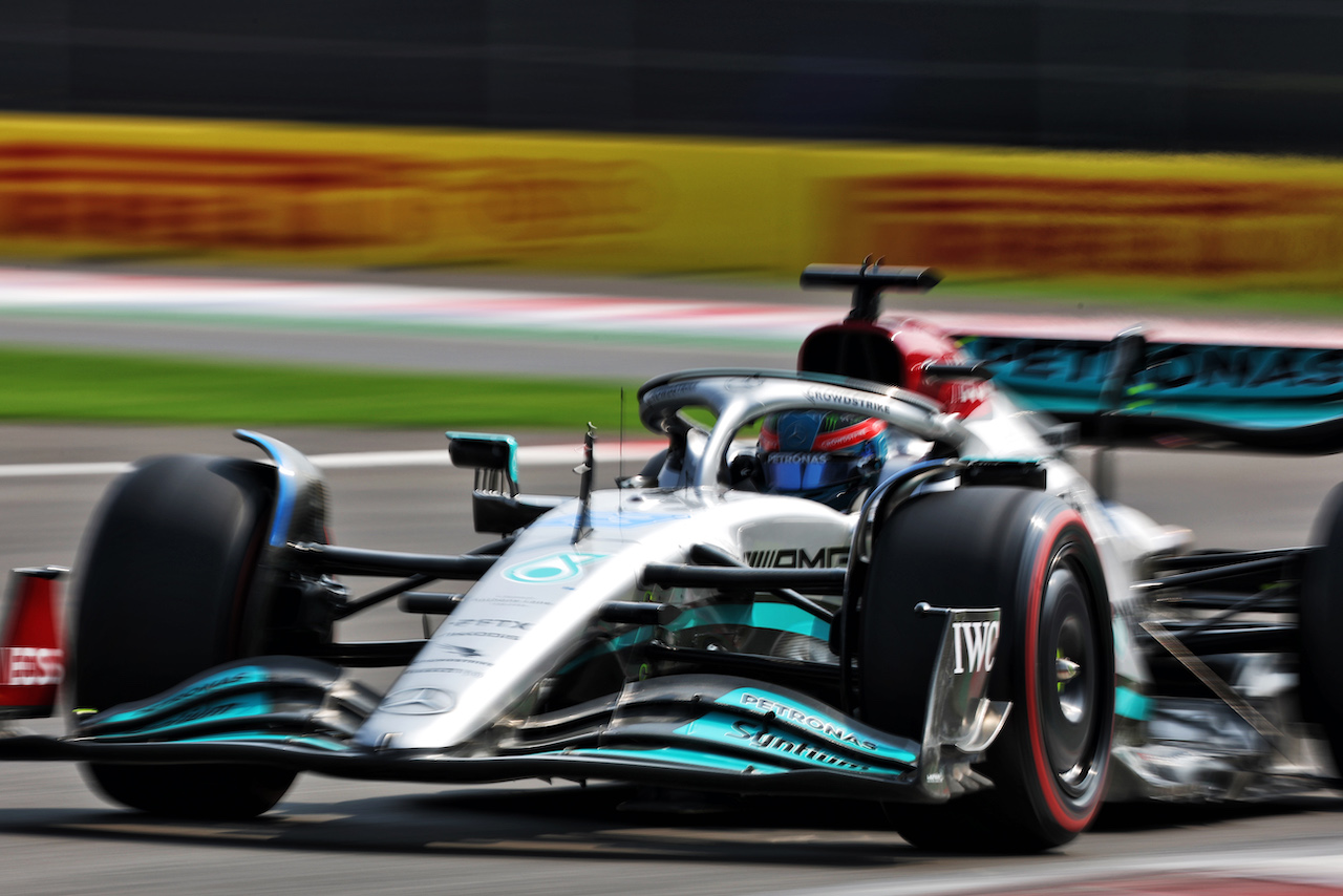 GP CITTA DEL MESSICO, George Russell (GBR) Mercedes AMG F1 W13.
29.10.2022. Formula 1 World Championship, Rd 20, Mexican Grand Prix, Mexico City, Mexico, Qualifiche Day.
- www.xpbimages.com, EMail: requests@xpbimages.com © Copyright: Bearne / XPB Images