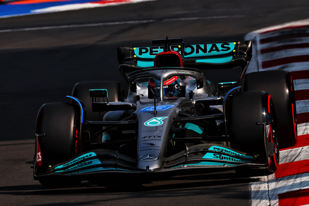 GP CITTA DEL MESSICO, George Russell (GBR) Mercedes AMG F1 W13.
29.10.2022. Formula 1 World Championship, Rd 20, Mexican Grand Prix, Mexico City, Mexico, Qualifiche Day.
 - www.xpbimages.com, EMail: requests@xpbimages.com © Copyright: Coates / XPB Images