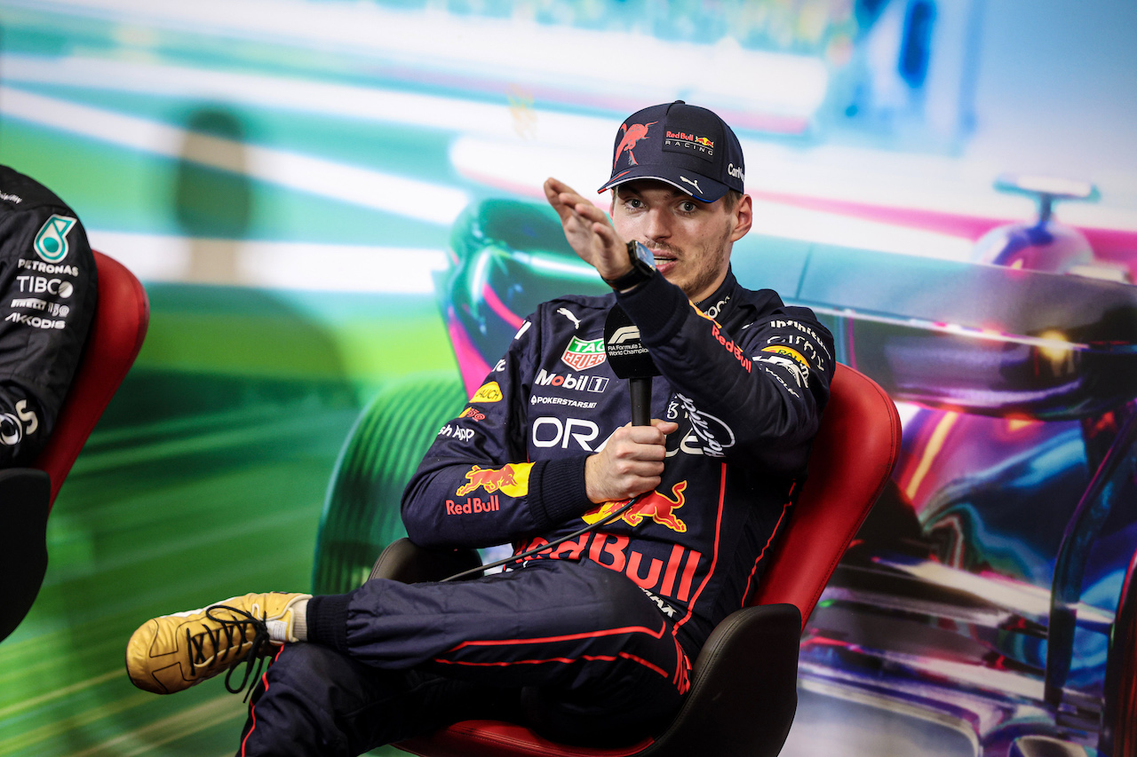 GP CITTA DEL MESSICO, Max Verstappen (NLD) Red Bull Racing in the post qualifying FIA Press Conference.
29.10.2022. Formula 1 World Championship, Rd 20, Mexican Grand Prix, Mexico City, Mexico, Qualifiche Day.
- www.xpbimages.com, EMail: requests@xpbimages.com © Copyright: XPB Images