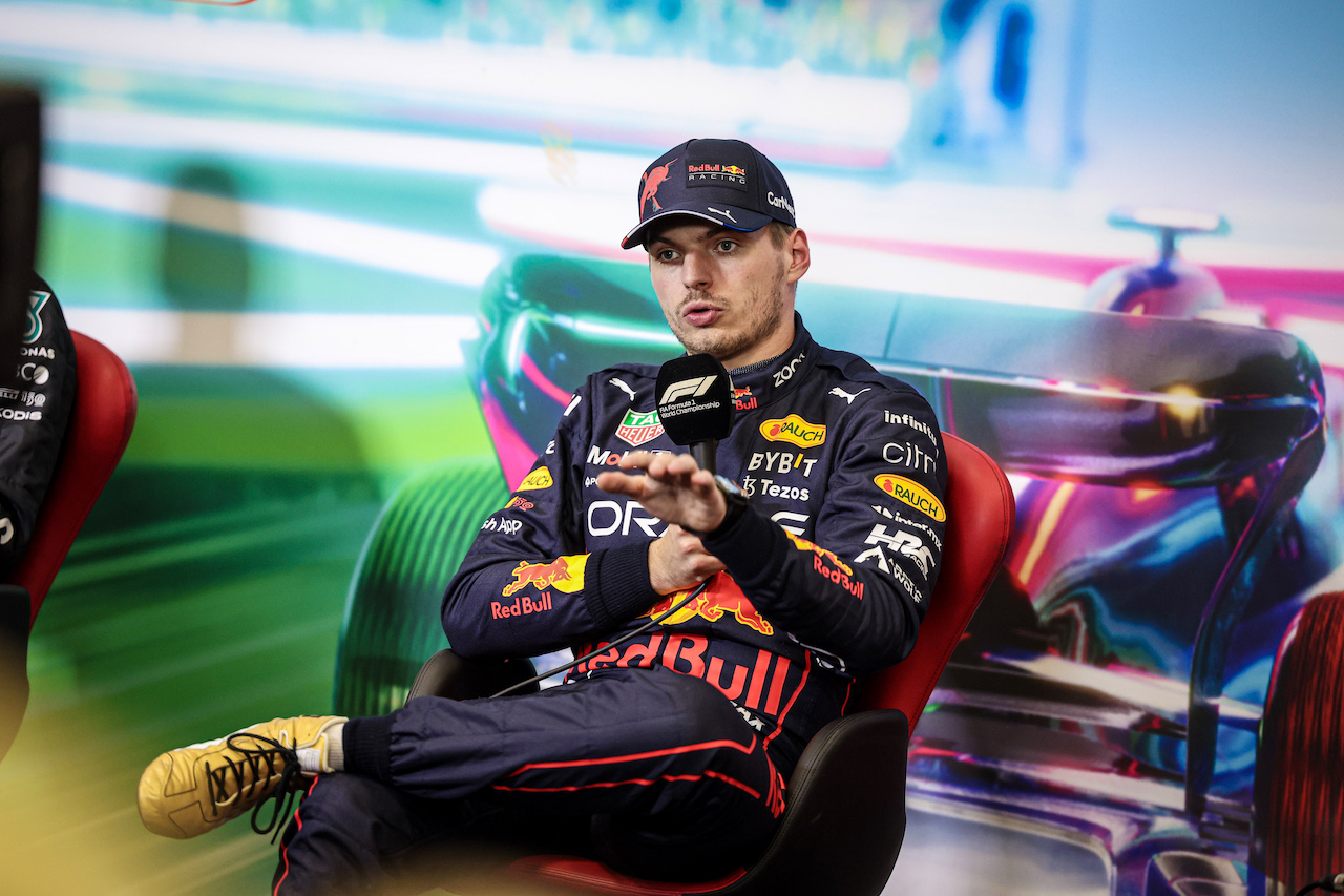 GP CITTA DEL MESSICO, Max Verstappen (NLD) Red Bull Racing in the post qualifying FIA Press Conference.
29.10.2022. Formula 1 World Championship, Rd 20, Mexican Grand Prix, Mexico City, Mexico, Qualifiche Day.
- www.xpbimages.com, EMail: requests@xpbimages.com © Copyright: XPB Images