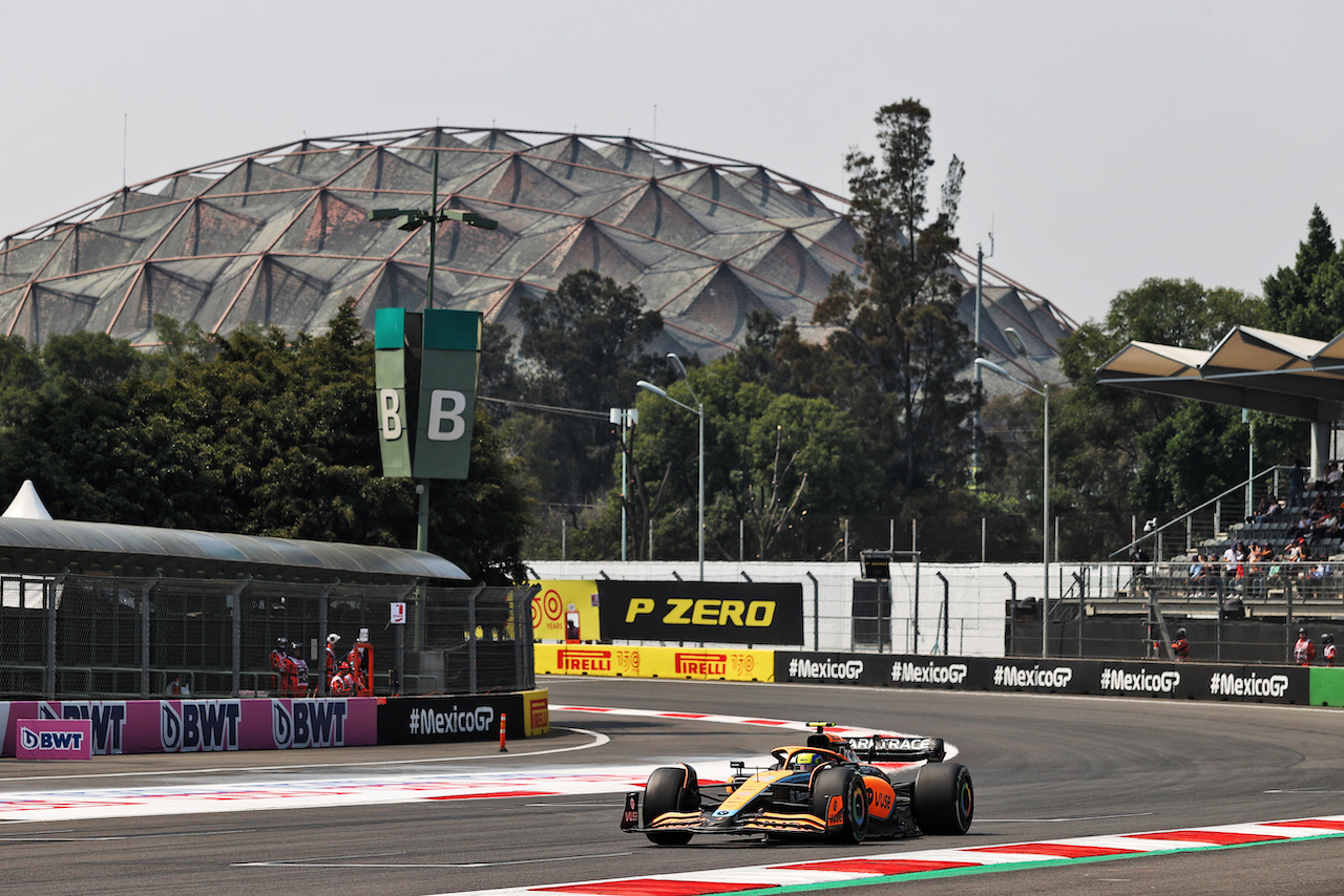 GP CITTA DEL MESSICO, Lando Norris (GBR) McLaren MCL36.
28.10.2022. Formula 1 World Championship, Rd 20, Mexican Grand Prix, Mexico City, Mexico, Practice Day.
- www.xpbimages.com, EMail: requests@xpbimages.com © Copyright: Moy / XPB Images