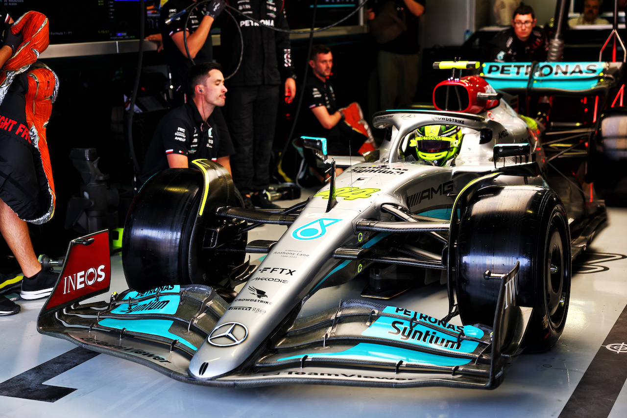GP CITTA DEL MESSICO, Lewis Hamilton (GBR) Mercedes AMG F1 W13 - front wing.
28.10.2022. Formula 1 World Championship, Rd 20, Mexican Grand Prix, Mexico City, Mexico, Practice Day.
- www.xpbimages.com, EMail: requests@xpbimages.com © Copyright: Batchelor / XPB Images