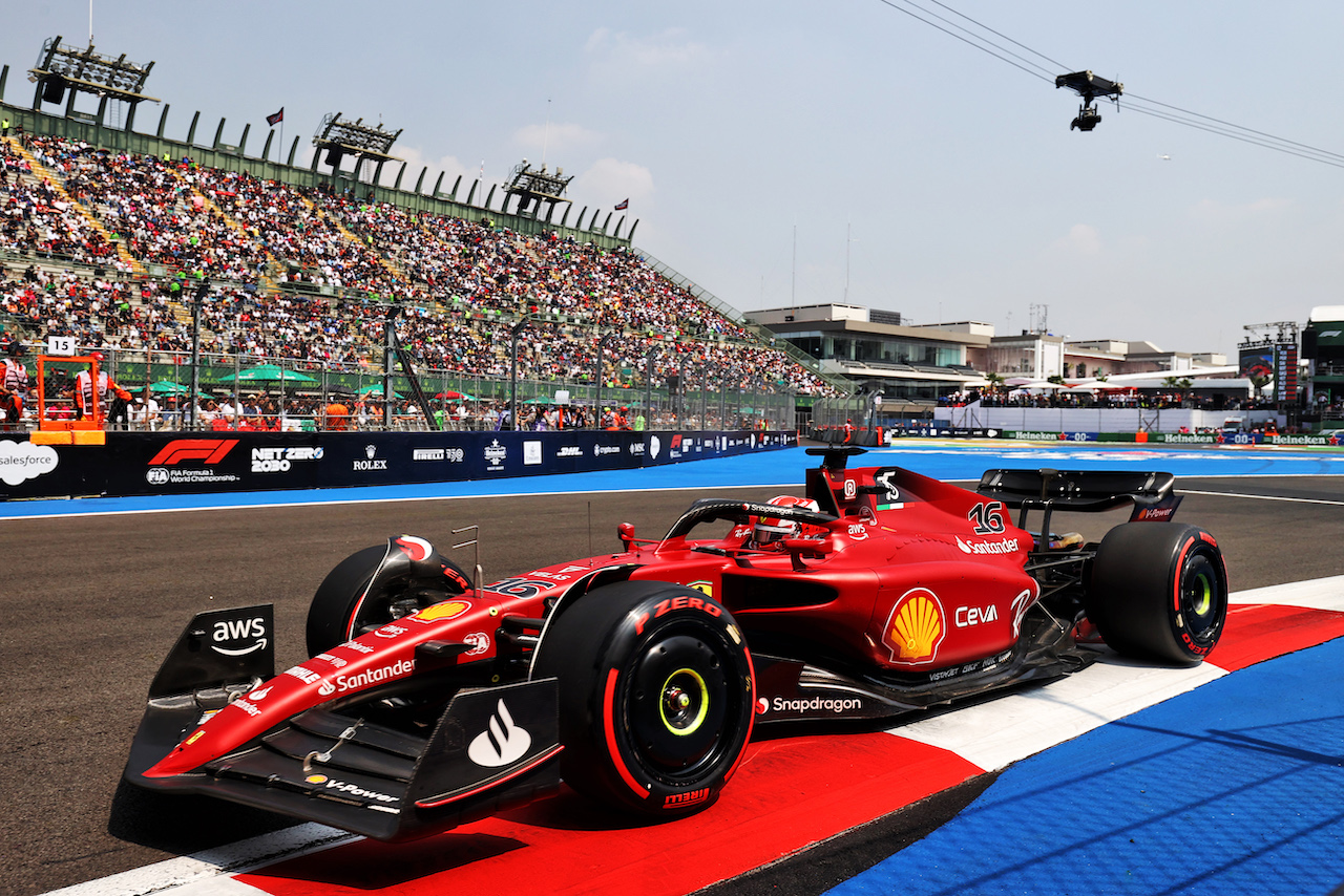 GP CITTA DEL MESSICO, Charles Leclerc (MON) Ferrari F1-75.
28.10.2022. Formula 1 World Championship, Rd 20, Mexican Grand Prix, Mexico City, Mexico, Practice Day.
- www.xpbimages.com, EMail: requests@xpbimages.com © Copyright: Moy / XPB Images