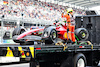 GP CITTA DEL MESSICO, The damaged Ferrari F1-75 of Charles Leclerc (MON) Ferrari is recovered back to the pits on the back of a truck in the second practice session.
28.10.2022. Formula 1 World Championship, Rd 20, Mexican Grand Prix, Mexico City, Mexico, Practice Day.
- www.xpbimages.com, EMail: requests@xpbimages.com © Copyright: Batchelor / XPB Images