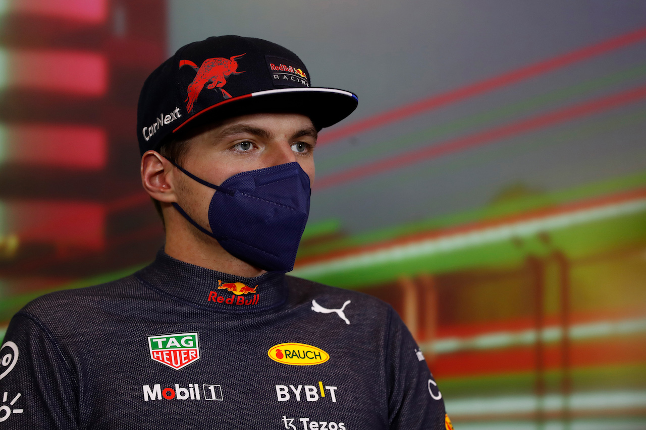 GP EMILIA ROMAGNA, Max Verstappen (NLD) Red Bull Racing, in the post race FIA Press Conference.
24.04.2022. Formula 1 World Championship, Rd 4, Emilia Romagna Grand Prix, Imola, Italy, Gara Day.
- www.xpbimages.com, EMail: requests@xpbimages.com © Copyright: XPB Images