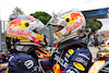 GP EMILIA ROMAGNA, Gara winner Max Verstappen (NLD) Red Bull Racing celebrates in parc ferme with second placed team mate Sergio Perez (MEX) Red Bull Racing..
24.04.2022. Formula 1 World Championship, Rd 4, Emilia Romagna Grand Prix, Imola, Italy, Gara Day.
- www.xpbimages.com, EMail: requests@xpbimages.com © Copyright: Bearne / XPB Images