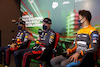 GP EMILIA ROMAGNA, (L to R): Sergio Perez (MEX) Red Bull Racing; Max Verstappen (NLD) Red Bull Racing; e Lando Norris (GBR) McLaren, in the post race FIA Press Conference.
24.04.2022. Formula 1 World Championship, Rd 4, Emilia Romagna Grand Prix, Imola, Italy, Gara Day.
- www.xpbimages.com, EMail: requests@xpbimages.com © Copyright: XPB Images