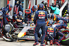 GP EMILIA ROMAGNA, Sergio Perez (MEX) Red Bull Racing RB18 makes a pit stop.
24.04.2022. Formula 1 World Championship, Rd 4, Emilia Romagna Grand Prix, Imola, Italy, Gara Day.
- www.xpbimages.com, EMail: requests@xpbimages.com © Copyright: XPB Images