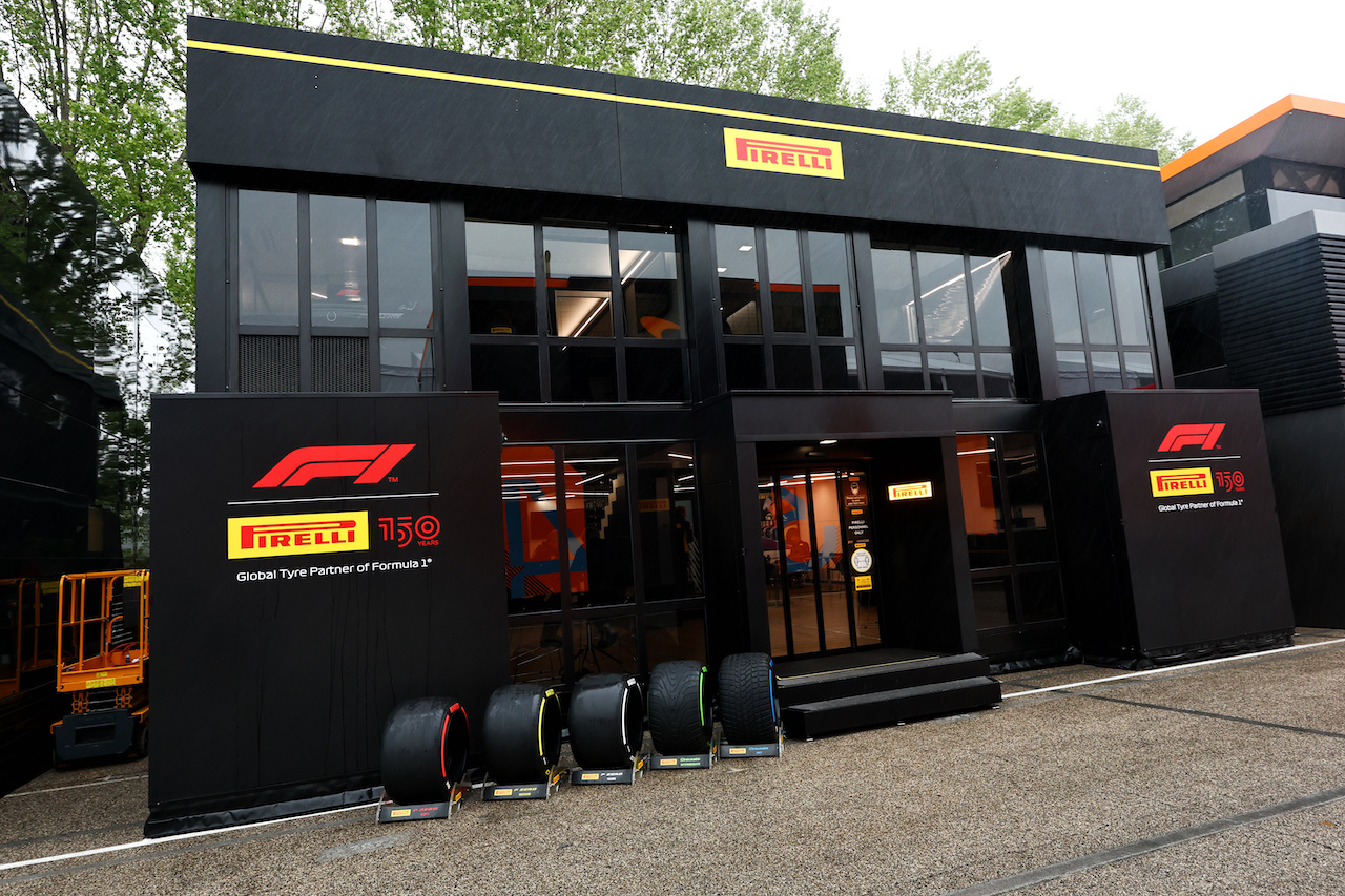 GP EMILIA ROMAGNA, Pirelli motorhome in the paddock.
21.04.2022. Formula 1 World Championship, Rd 4, Emilia Romagna Grand Prix, Imola, Italy, Preparation Day.
- www.xpbimages.com, EMail: requests@xpbimages.com © Copyright: Batchelor / XPB Images