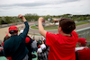 GP EMILIA ROMAGNA, Circuit Atmosfera - Charles Leclerc (MON) Ferrari F1-75 cheered on by fans.
23.04.2022. Formula 1 World Championship, Rd 4, Emilia Romagna Grand Prix, Imola, Italy, Sprint Day.
 - www.xpbimages.com, EMail: requests@xpbimages.com © Copyright: Coates / XPB Images