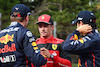 GP EMILIA ROMAGNA, Max Verstappen (NLD) Red Bull Racing with Charles Leclerc (MON) Ferrari e Sergio Perez (MEX) Red Bull Racing.
23.04.2022. Formula 1 World Championship, Rd 4, Emilia Romagna Grand Prix, Imola, Italy, Sprint Day.
- www.xpbimages.com, EMail: requests@xpbimages.com ¬© Copyright: Batchelor / XPB Images