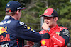 GP EMILIA ROMAGNA, Max Verstappen (NLD) Red Bull Racing RB18 e Charles Leclerc (MON) Ferrari.
23.04.2022. Formula 1 World Championship, Rd 4, Emilia Romagna Grand Prix, Imola, Italy, Sprint Day.
- www.xpbimages.com, EMail: requests@xpbimages.com ¬© Copyright: Batchelor / XPB Images