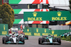 GP EMILIA ROMAGNA, (L to R): George Russell (GBR) Mercedes AMG F1 W13 e Sebastian Vettel (GER) Aston Martin F1 Team AMR22.
23.04.2022. Formula 1 World Championship, Rd 4, Emilia Romagna Grand Prix, Imola, Italy, Sprint Day.
 - www.xpbimages.com, EMail: requests@xpbimages.com © Copyright: Coates / XPB Images
