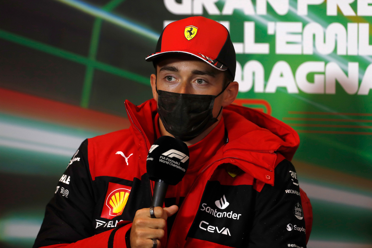 GP EMILIA ROMAGNA, Charles Leclerc (MON) Ferrari in the FIA Press Conference.
22.04.2022. Formula 1 World Championship, Rd 4, Emilia Romagna Grand Prix, Imola, Italy, Qualifiche Day.
- www.xpbimages.com, EMail: requests@xpbimages.com © Copyright: XPB Images