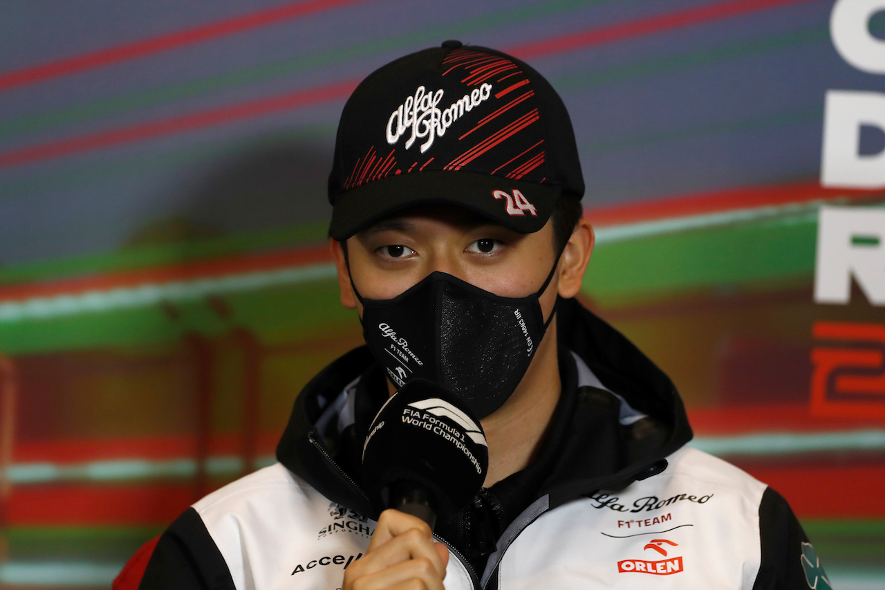 GP EMILIA ROMAGNA, Guanyu Zhou (CHN) Alfa Romeo F1 Team in the FIA Press Conference.
22.04.2022. Formula 1 World Championship, Rd 4, Emilia Romagna Grand Prix, Imola, Italy, Qualifiche Day.
- www.xpbimages.com, EMail: requests@xpbimages.com © Copyright: XPB Images