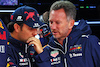 GP EMILIA ROMAGNA, (L to R): Sergio Perez (MEX) Red Bull Racing e Christian Horner (GBR) Red Bull Racing Team Principal.
22.04.2022. Formula 1 World Championship, Rd 4, Emilia Romagna Grand Prix, Imola, Italy, Qualifiche Day.
- www.xpbimages.com, EMail: requests@xpbimages.com © Copyright: Batchelor / XPB Images