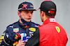 GP EMILIA ROMAGNA, (L to R): Max Verstappen (NLD) Red Bull Racing with Charles Leclerc (MON) Ferrari in qualifying parc ferme.
22.04.2022. Formula 1 World Championship, Rd 4, Emilia Romagna Grand Prix, Imola, Italy, Qualifiche Day.
- www.xpbimages.com, EMail: requests@xpbimages.com © Copyright: Batchelor / XPB Images