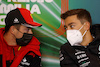 GP EMILIA ROMAGNA, (L to R): Charles Leclerc (MON) Ferrari e George Russell (GBR) Mercedes AMG F1 in the FIA Press Conference.
22.04.2022. Formula 1 World Championship, Rd 4, Emilia Romagna Grand Prix, Imola, Italy, Qualifiche Day.
- www.xpbimages.com, EMail: requests@xpbimages.com © Copyright: XPB Images