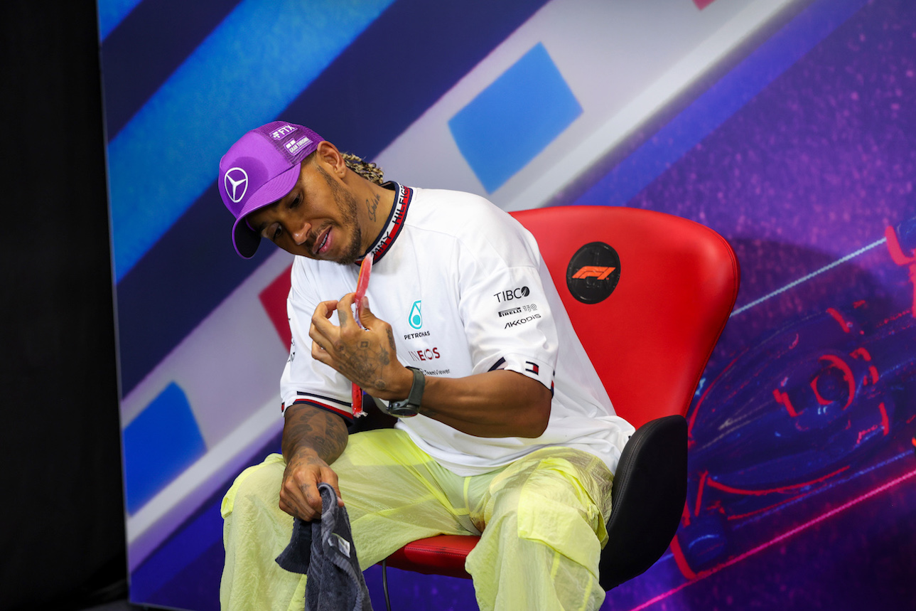 GP FRANCIA, Lewis Hamilton (GBR) Mercedes AMG F1 in the post race FIA Press Conference.
24.07.2022. Formula 1 World Championship, Rd 12, French Grand Prix, Paul Ricard, France, Gara Day.
- www.xpbimages.com, EMail: requests@xpbimages.com © Copyright: XPB Images