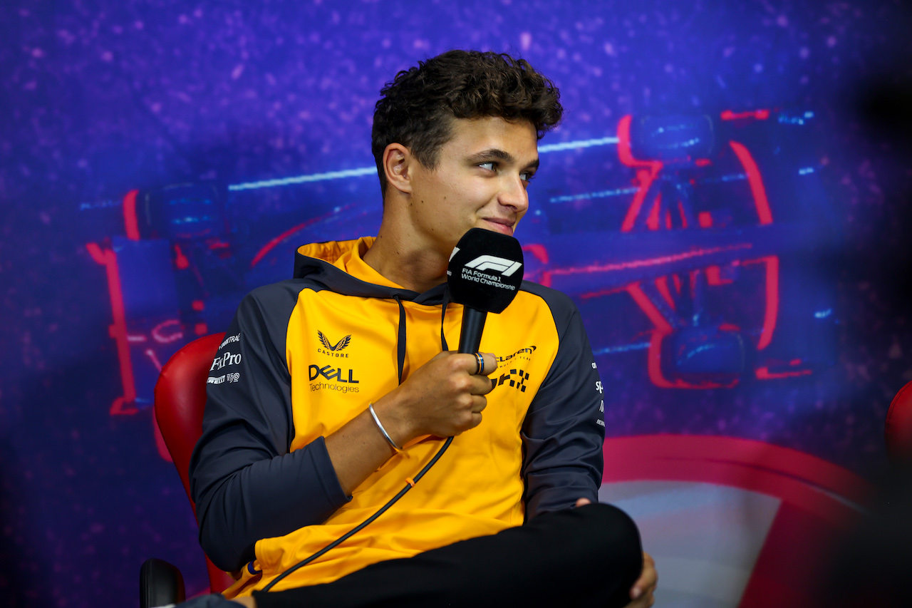 GP FRANCIA, Lando Norris (GBR) McLaren in the FIA Press Conference.
21.07.2022. Formula 1 World Championship, Rd 12, French Grand Prix, Paul Ricard, France, Preparation Day.
- www.xpbimages.com, EMail: requests@xpbimages.com © Copyright: XPB Images