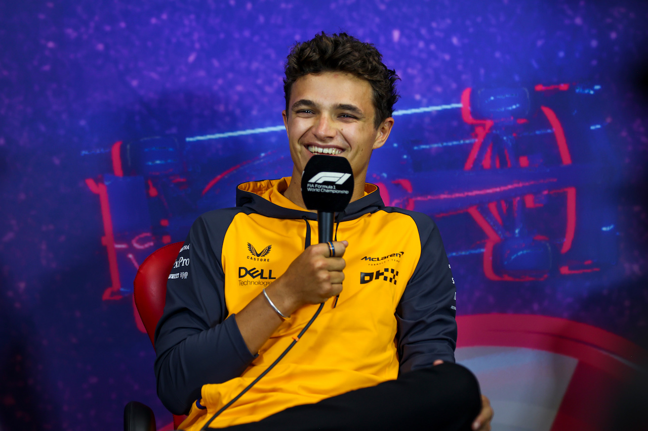 GP FRANCIA, Lando Norris (GBR) McLaren in the FIA Press Conference.
21.07.2022. Formula 1 World Championship, Rd 12, French Grand Prix, Paul Ricard, France, Preparation Day.
- www.xpbimages.com, EMail: requests@xpbimages.com © Copyright: XPB Images