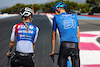 GP FRANCIA, Evita Muzic (FRA), professionnel cycliste from Team FDG e Esteban Ocon (FRA), Alpine F1 Team 
21.07.2022. Formula 1 World Championship, Rd 12, French Grand Prix, Paul Ricard, France, Preparation Day.
- www.xpbimages.com, EMail: requests@xpbimages.com ¬© Copyright: Charniaux / XPB Images