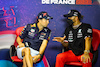 GP FRANCIA, (L to R): Sergio Perez (MEX) Red Bull Racing e Lewis Hamilton (GBR) Mercedes AMG F1 in the FIA Press Conference.
21.07.2022. Formula 1 World Championship, Rd 12, French Grand Prix, Paul Ricard, France, Preparation Day.
- www.xpbimages.com, EMail: requests@xpbimages.com © Copyright: XPB Images