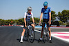 GP FRANCIA, Evita Muzic (FRA), professionnel cycliste from Team FDG e Esteban Ocon (FRA), Alpine F1 Team 
21.07.2022. Formula 1 World Championship, Rd 12, French Grand Prix, Paul Ricard, France, Preparation Day.
- www.xpbimages.com, EMail: requests@xpbimages.com © Copyright: Charniaux / XPB Images