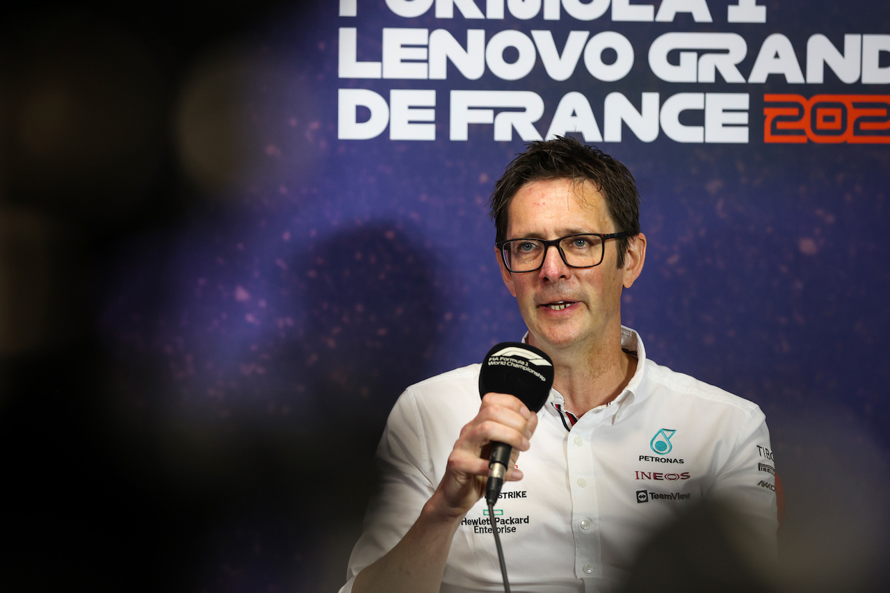 GP FRANCIA, Andrew Shovlin (GBR) Mercedes AMG F1 Trackside Engineering Director in the FIA Press Conference.
23.07.2022. Formula 1 World Championship, Rd 12, French Grand Prix, Paul Ricard, France, Qualifiche Day.
- www.xpbimages.com, EMail: requests@xpbimages.com © Copyright: XPB Images