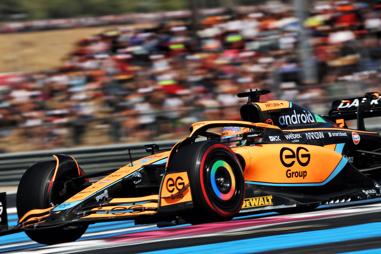 GP FRANCIA, Daniel Ricciardo (AUS) McLaren MCL36.
23.07.2022. Formula 1 World Championship, Rd 12, French Grand Prix, Paul Ricard, France, Qualifiche Day.
- www.xpbimages.com, EMail: requests@xpbimages.com © Copyright: Bearne / XPB Images