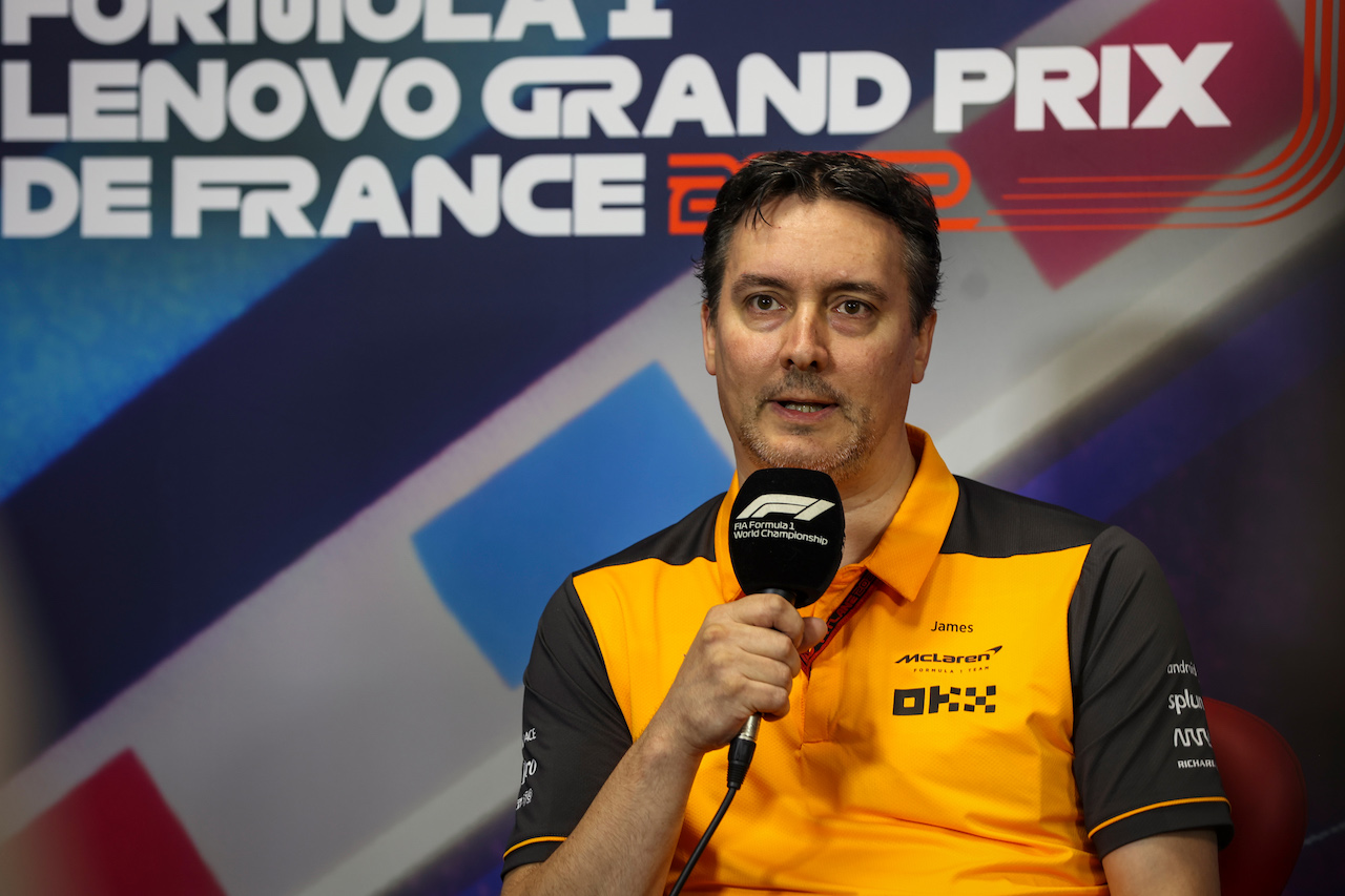 GP FRANCIA, James Key (GBR) McLaren Technical Director in the FIA Press Conference.
23.07.2022. Formula 1 World Championship, Rd 12, French Grand Prix, Paul Ricard, France, Qualifiche Day.
- www.xpbimages.com, EMail: requests@xpbimages.com © Copyright: XPB Images