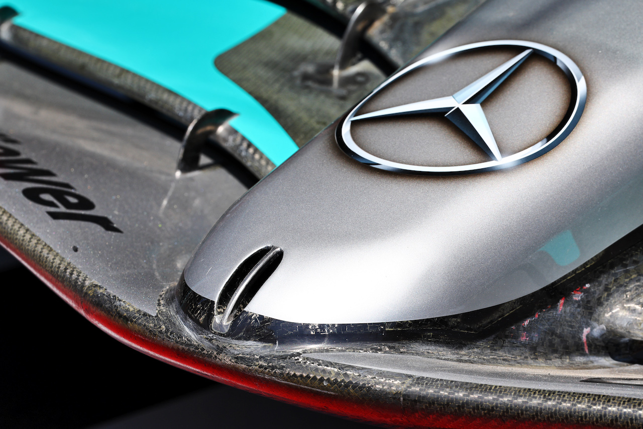 GP FRANCIA, Mercedes AMG F1 W13 nosecone.
22.07.2022. Formula 1 World Championship, Rd 12, French Grand Prix, Paul Ricard, France, Practice Day.
- www.xpbimages.com, EMail: requests@xpbimages.com © Copyright: Batchelor / XPB Images