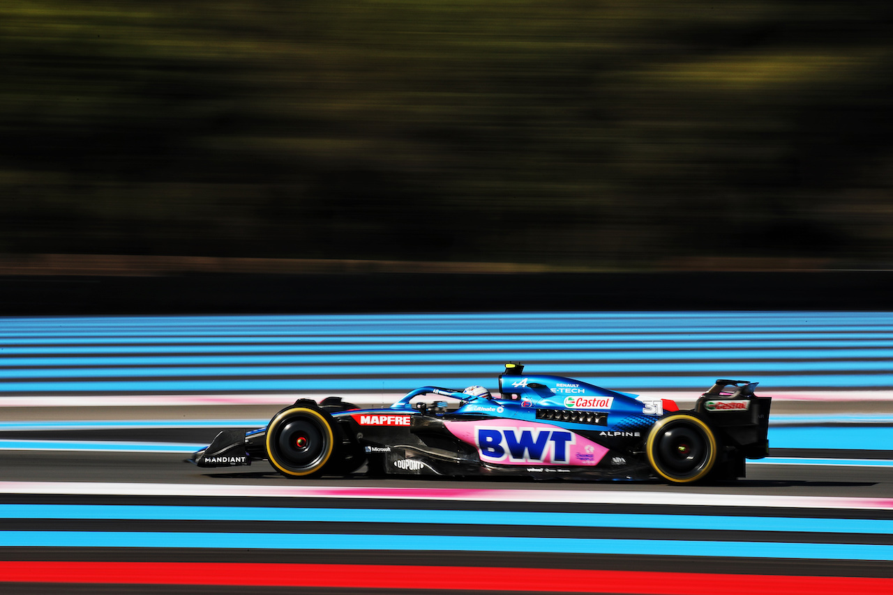 GP FRANCIA, Esteban Ocon (FRA) Alpine F1 Team A522.
22.07.2022. Formula 1 World Championship, Rd 12, French Grand Prix, Paul Ricard, France, Practice Day.
 - www.xpbimages.com, EMail: requests@xpbimages.com © Copyright: Coates / XPB Images