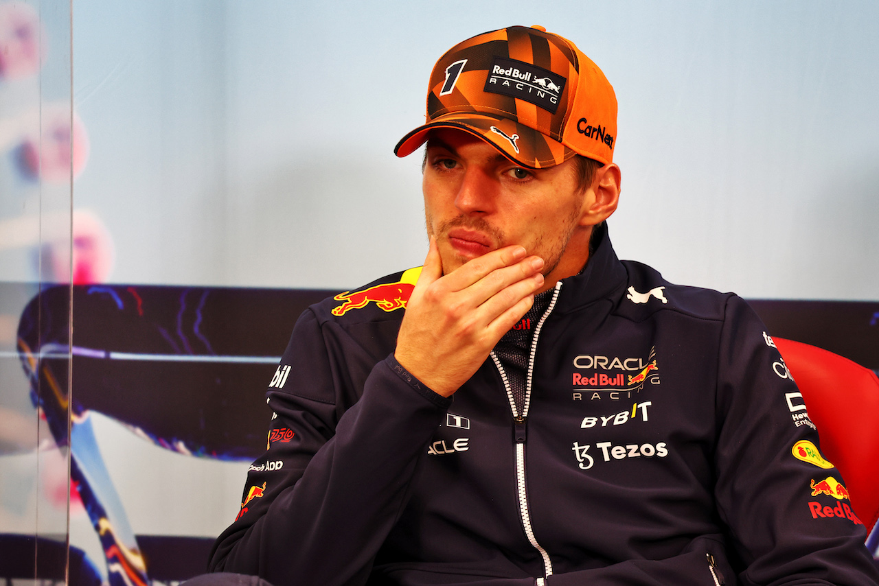GP GIAPPONE, Gara winner e World Champion Max Verstappen (NLD) Red Bull Racing in the post race FIA Press Conference.
09.10.2022. Formula 1 World Championship, Rd 18, Japanese Grand Prix, Suzuka, Japan, Gara Day.
- www.xpbimages.com, EMail: requests@xpbimages.com © Copyright: Batchelor / XPB Images