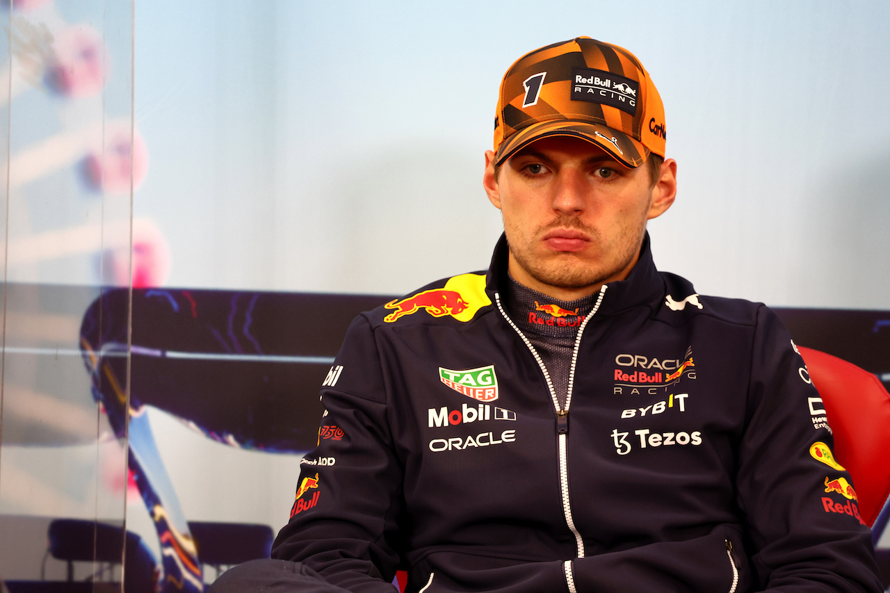 GP GIAPPONE, Gara winner e World Champion Max Verstappen (NLD) Red Bull Racing in the post race FIA Press Conference.
09.10.2022. Formula 1 World Championship, Rd 18, Japanese Grand Prix, Suzuka, Japan, Gara Day.
- www.xpbimages.com, EMail: requests@xpbimages.com © Copyright: Batchelor / XPB Images