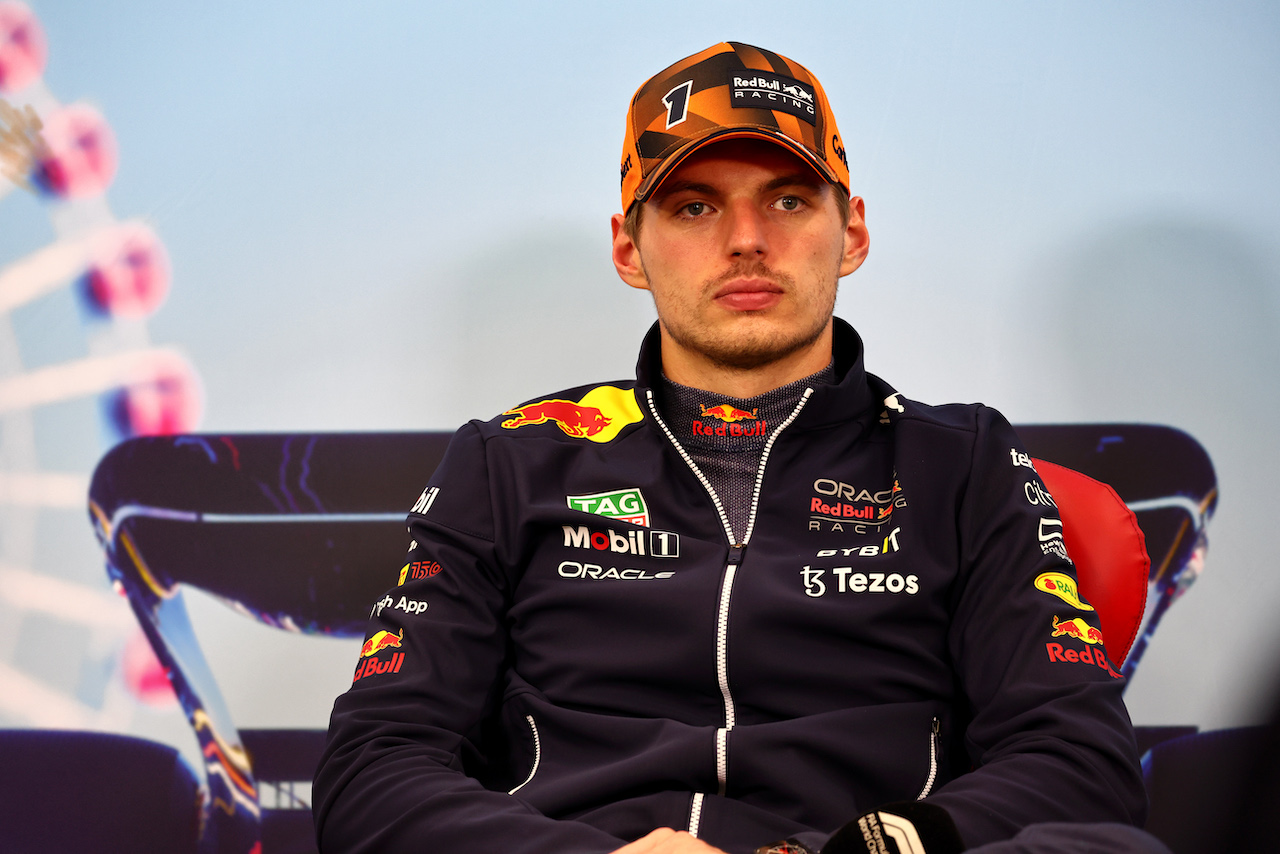 GP GIAPPONE, Gara winner e World Champion Max Verstappen (NLD) Red Bull Racing in the post race FIA Press Conference.
09.10.2022. Formula 1 World Championship, Rd 18, Japanese Grand Prix, Suzuka, Japan, Gara Day.
- www.xpbimages.com, EMail: requests@xpbimages.com © Copyright: Batchelor / XPB Images